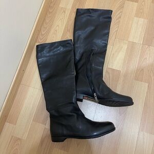 Gianmarco Lorenzi Black Leather Tall Boots